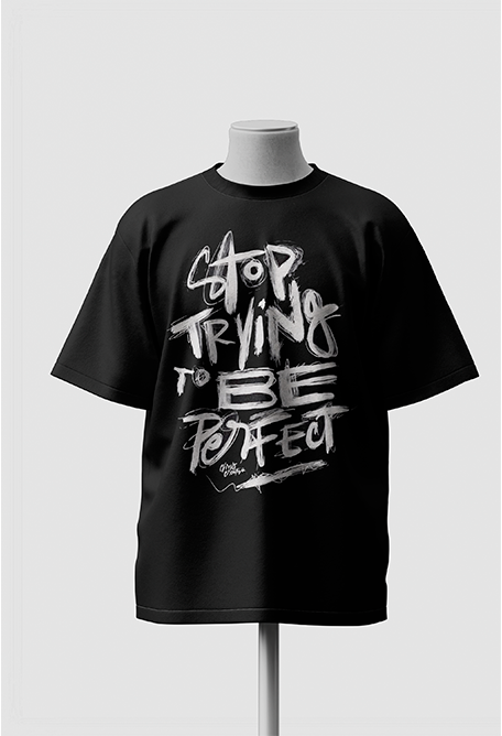 Perfectly Imperfect Black Oversized T-Shirt