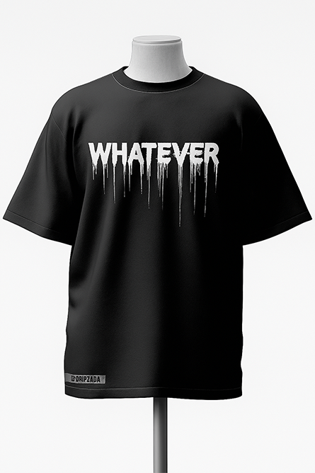 Whatever Drip Black Oversized T-Shirt
