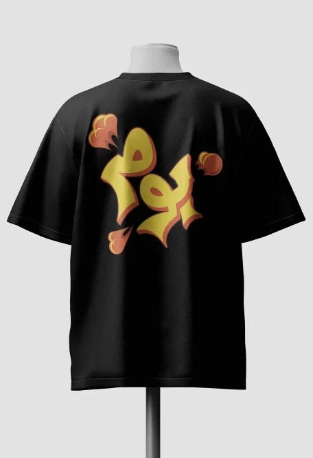 Black BOOM Graphic Oversized Tee