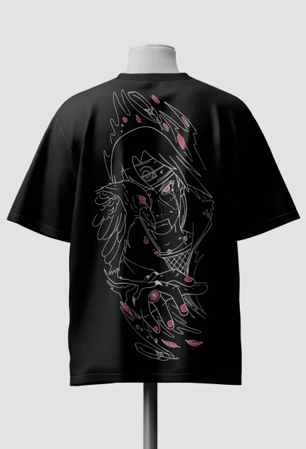 Itachi Uchiha Sharingan Back Graphic T-Shirt