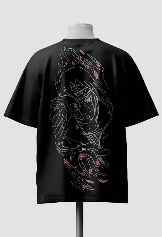 Itachi Uchiha Sharingan Back Graphic T-Shirt