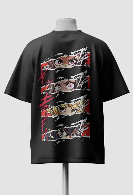 Demon Slayer squad Oversized Anime T-Shirt Back