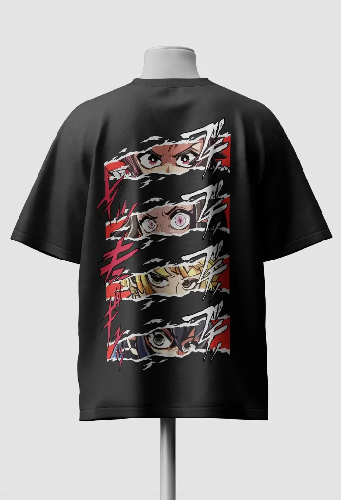 Demon Slayer squad Oversized Anime T-Shirt Back
