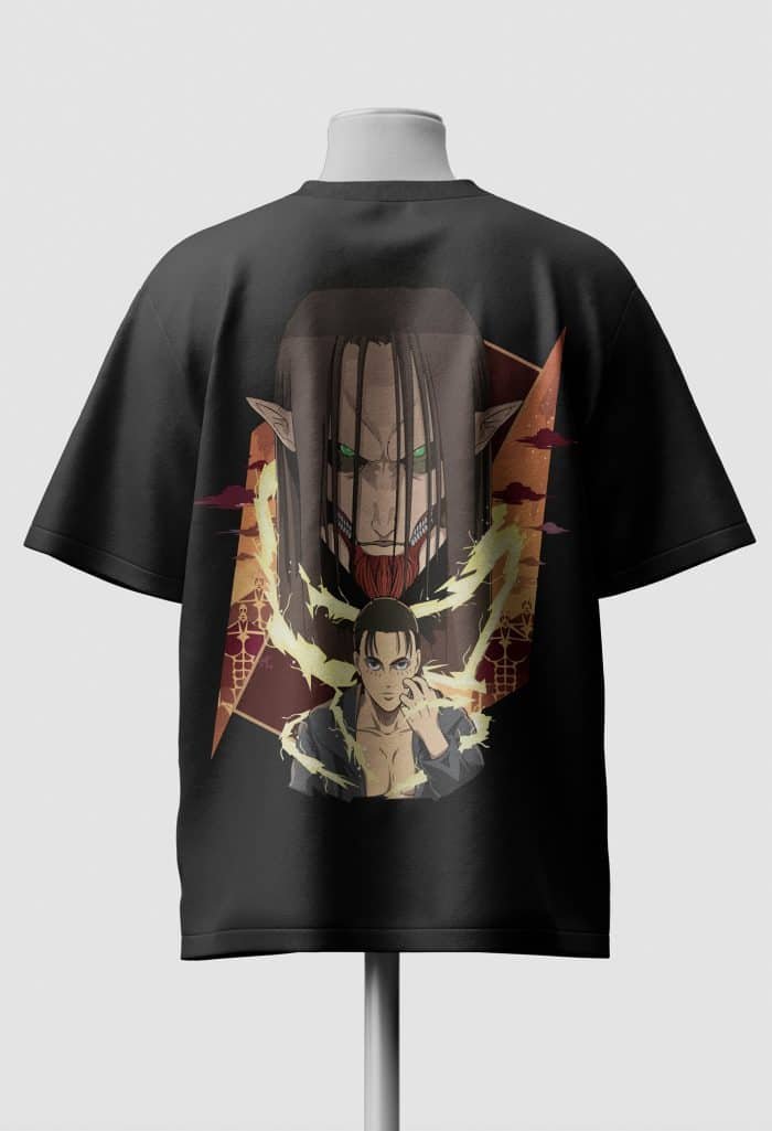 Eren Yeager Oversized Anime T-Shirt back