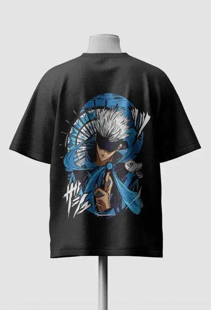 Gojo Satoru Oversized Anime T-Shirt back