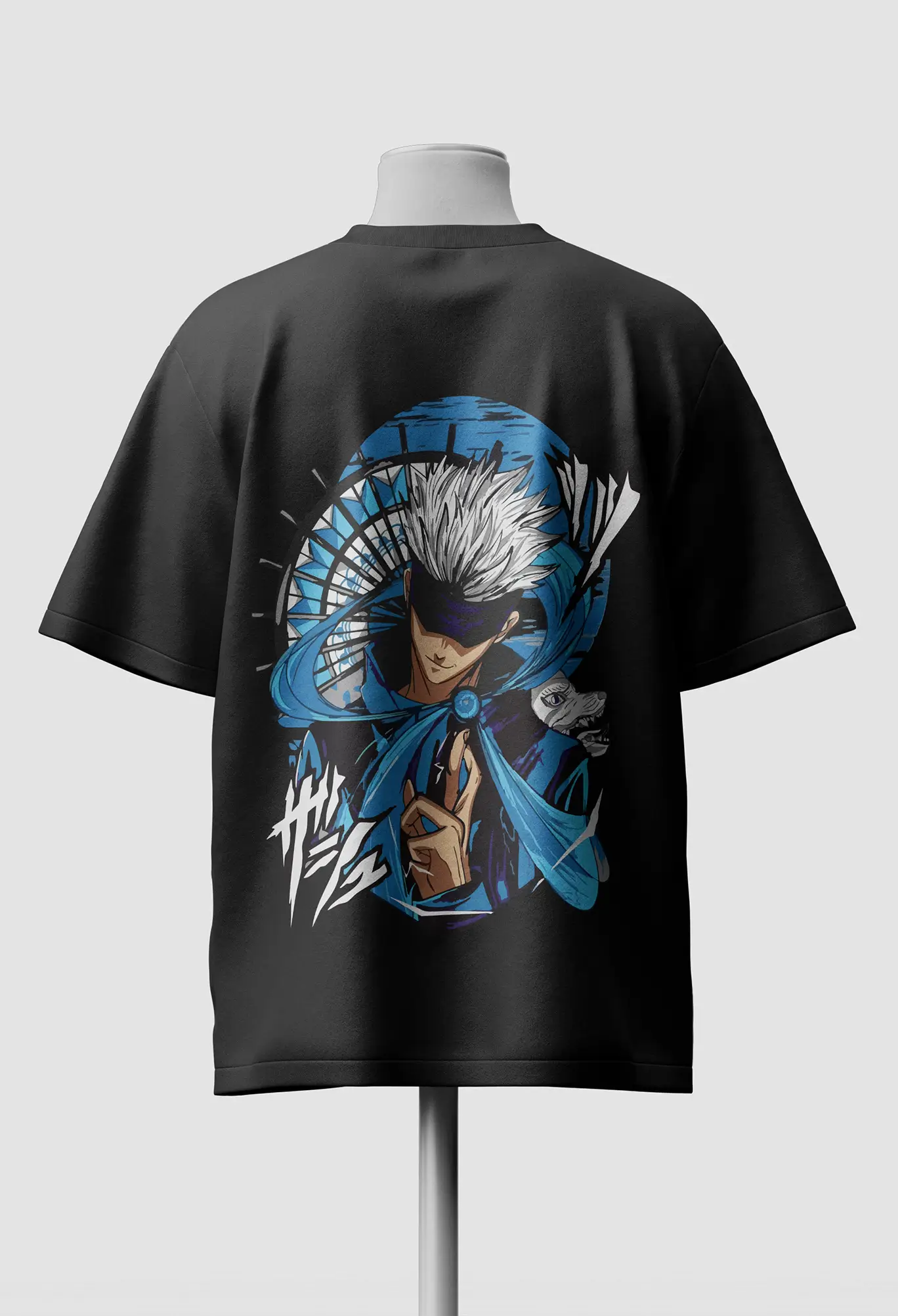 Gojo Satoru Oversized Anime T-Shirt back Gojo Satoru Oversized Anime T-Shirt back
