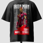 Iron Man Oversized Anime T-Shirt main Back