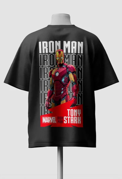 Iron Man Oversized Anime T-Shirt main Back