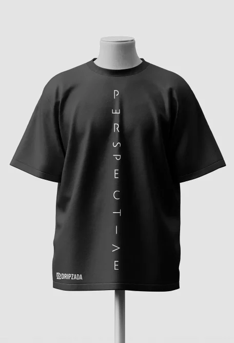 Perspective Oversized Black TShirt