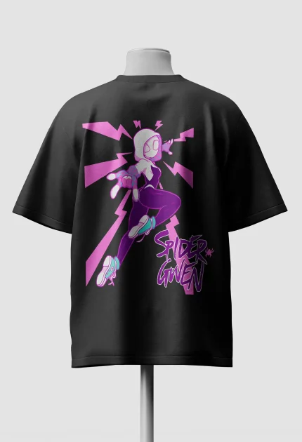 Spider-Gwen Oversized Anime T-Shirt back