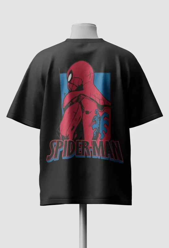 Spider-Man Oversized Anime T-Shirt back