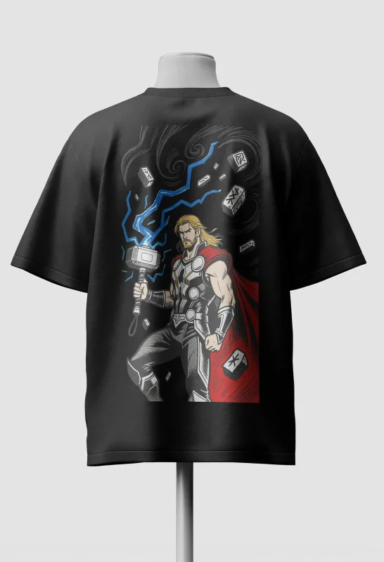 Thor Oversized Anime T-Shirt back