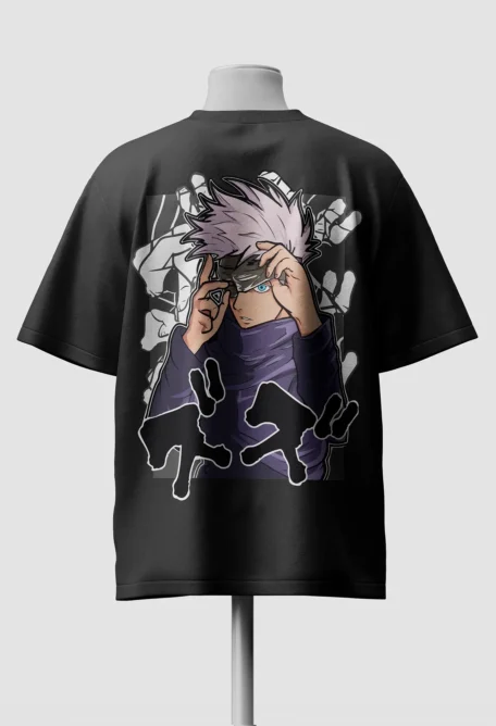 Gojo Satoru Oversized Anime Tee Shirt back