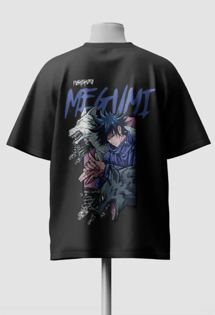 Megumi Fushiguro Oversized Anime T-Shirt back