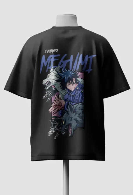 Megumi Fushiguro Oversized Anime T-Shirt back