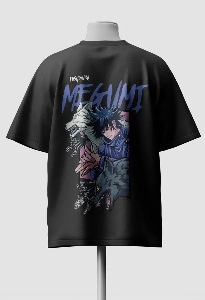 Megumi Fushiguro Oversized Anime T-Shirt back