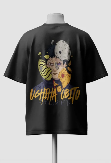 ochiha obito Oversized Anime T-Shirt back