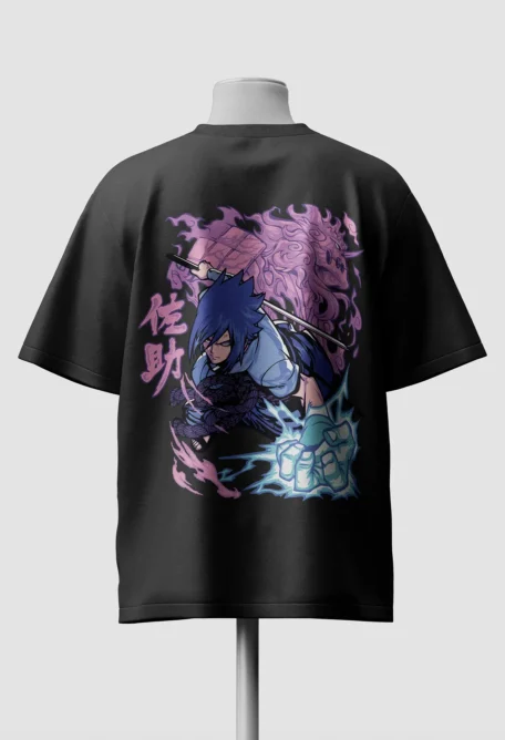 sasuke uchicha oversized tshirt back