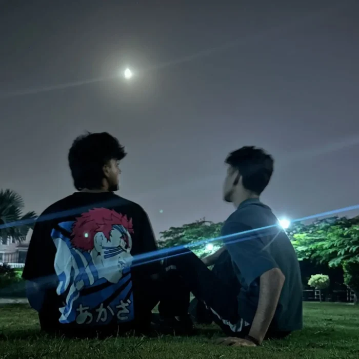 Akaza Demon Slayer Oversized T-Shirt – Night Park Photography (Back Design)