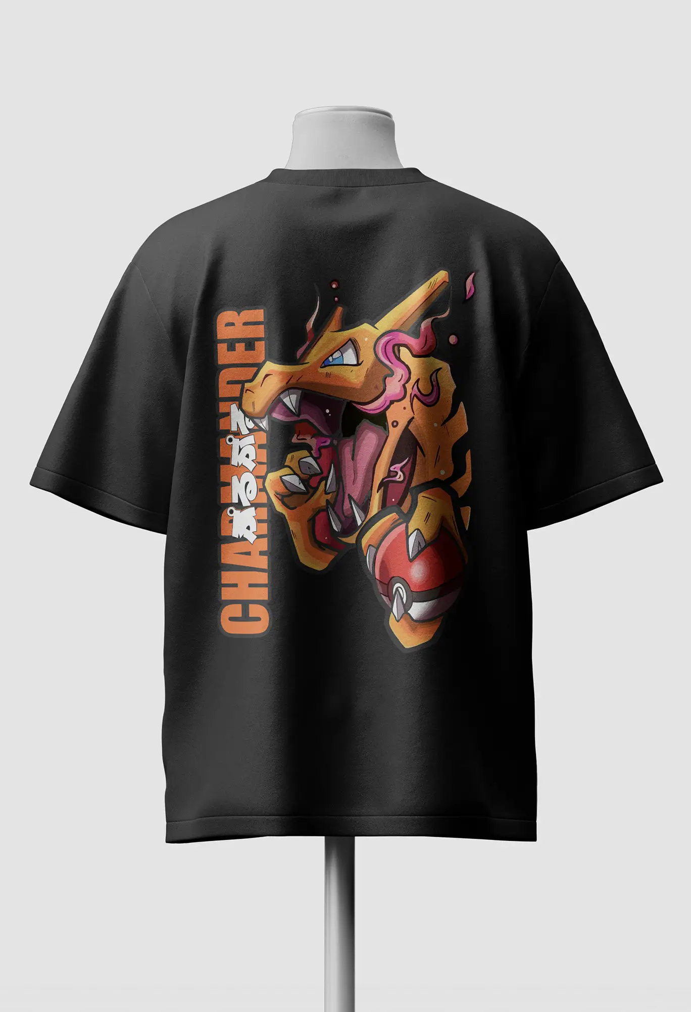 Charmander Pokémon Oversized T-Shirt back 2 Charmander Pokémon Oversized T-Shirt back 2