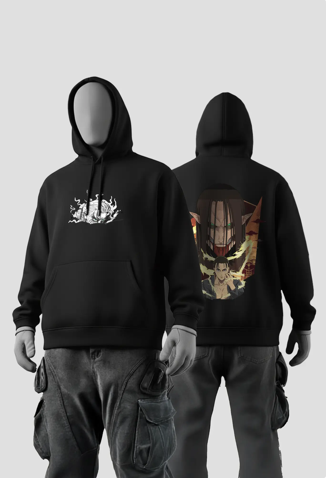 Eren Yeager Anime Black Hoodies Eren Yeager Anime Black Hoodies