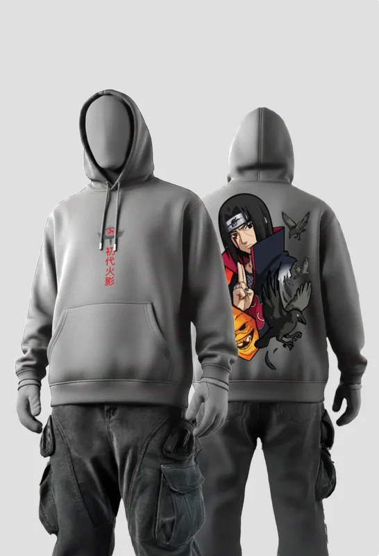 Itachi Uchiha Two Anime Hoodie Grey