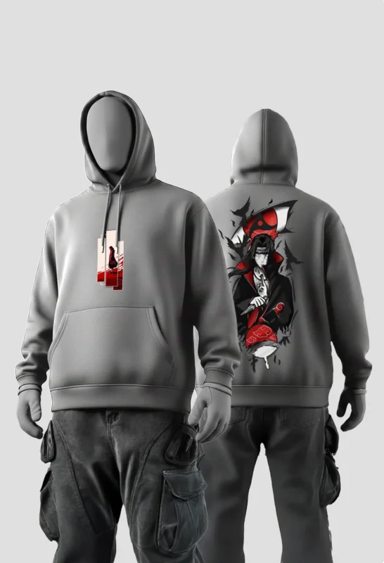 Itachi Uchiha Anime Hoodie grey