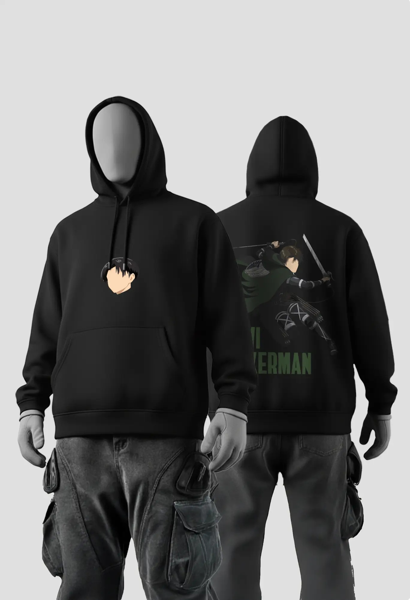 Levi Ackerman Anime Black Hoodies Levi Ackerman Anime Black Hoodies