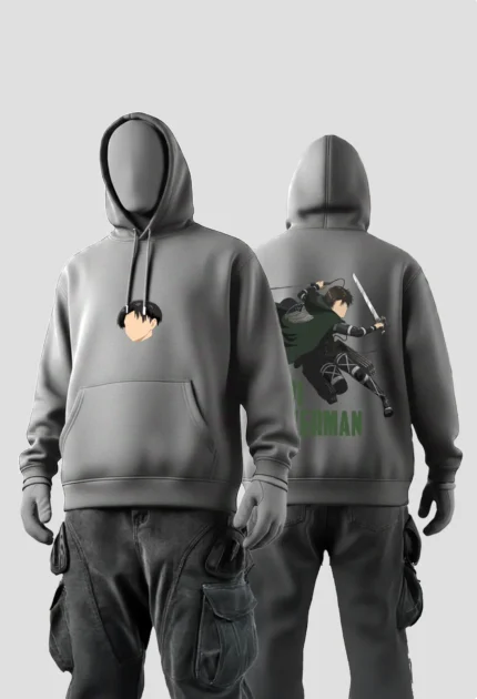 Levi Ackerman Anime Grey Hoodies