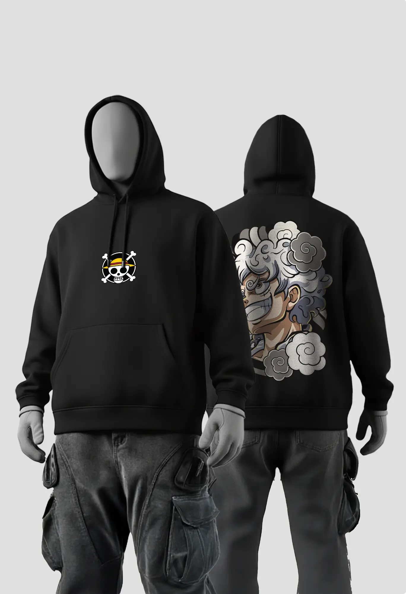 Luffy Gear 5 Once Piece Black Hoodie Luffy Gear 5 Hoodie