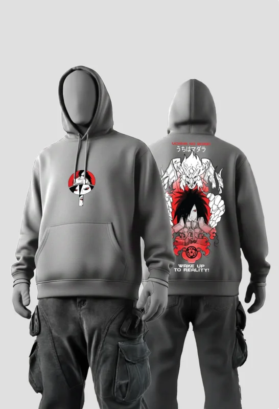 Madara Uchiha Anime Hoodie grey