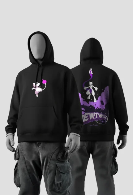 Mewtwo vs Mew black Hoodie