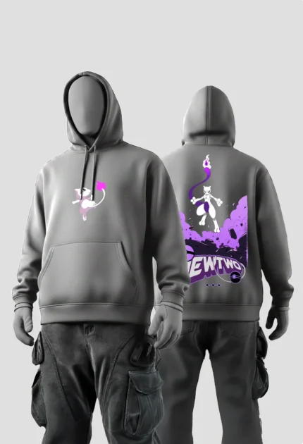 Mewtwo vs Mew grey Hoodie