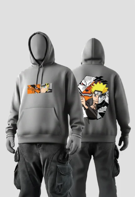Naruto Kurama Hoodie Grey