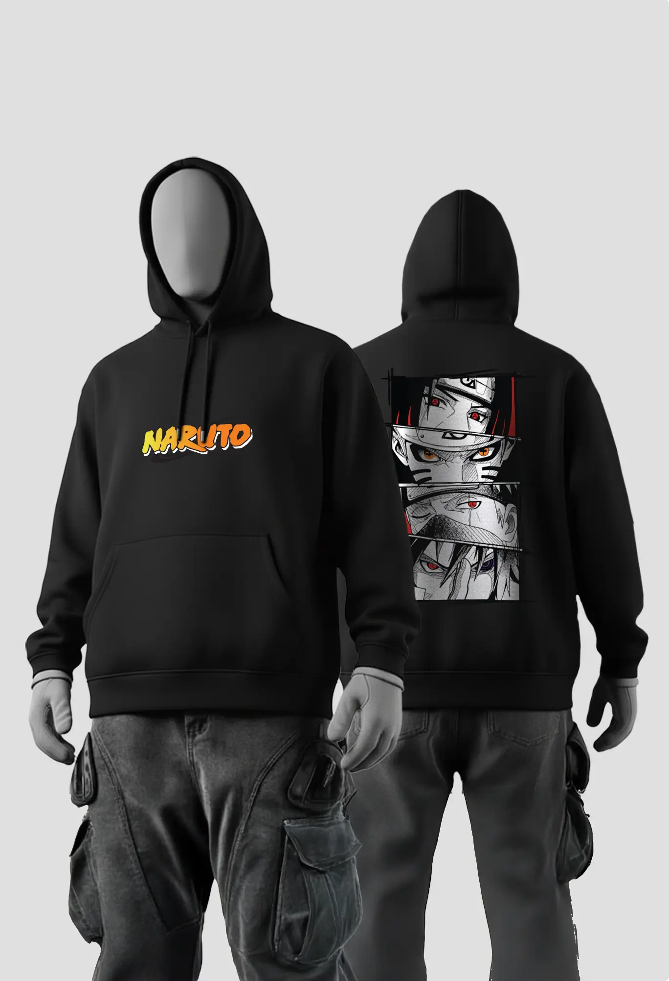 Naruto Eye Anime Hoodie black Naruto Eye Anime Hoodie black