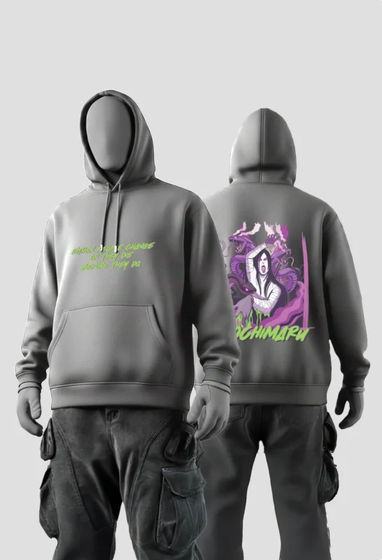 Orochimaru Anime Hoodie Grey