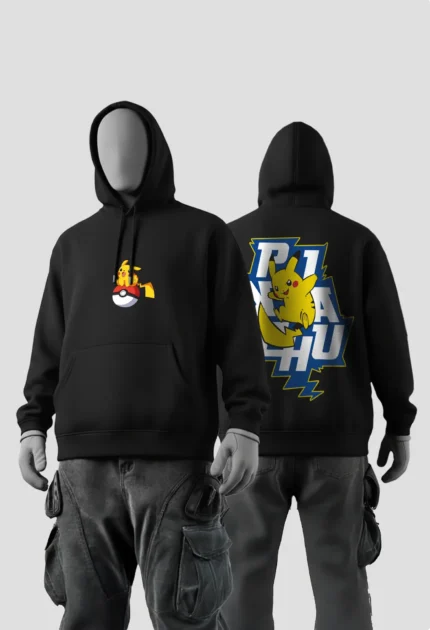 Pikachu Lightning Black Hoodie