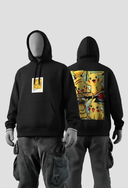 Pikachu Pokémon Black Hoodie