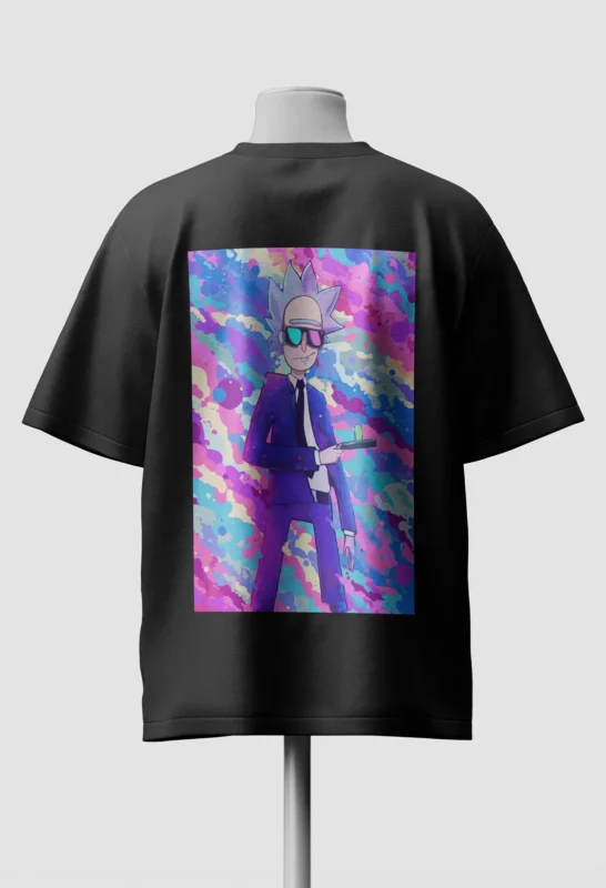 Ricky and Morty Drip Oversized T-Shirt Back