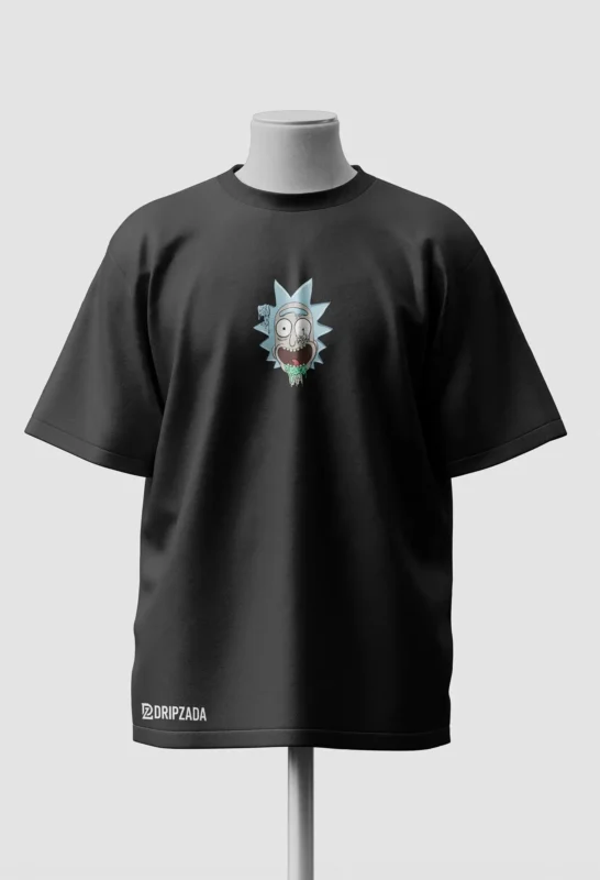 Ricky and Morty Meditating Rick Oversized T-Shirt front