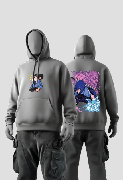 Sasuke Uchiha Hoodie grey