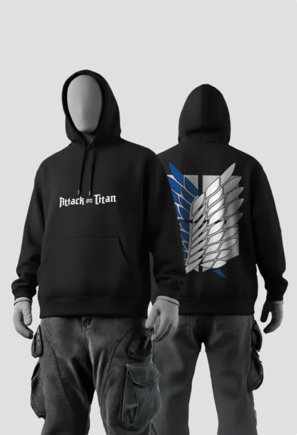 Wings of FreedomAnime Black Hoodies