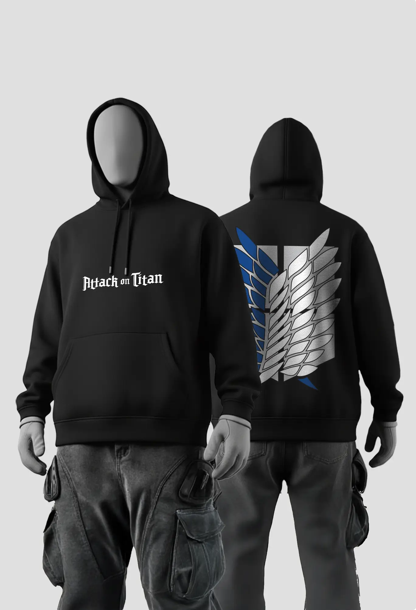 Wings of FreedomAnime Black Hoodies Wings of FreedomAnime Black Hoodies