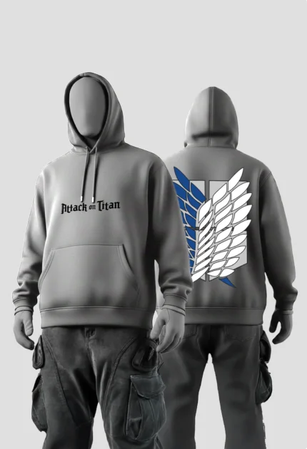Wings of FreedomAnime Grey Hoodies