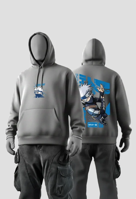 Kakashi Two Hoodie grey