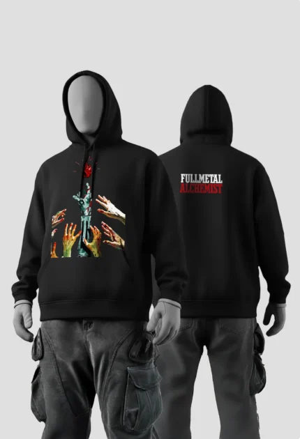 Abstract Sacrifice Black Hoodie