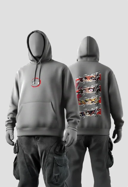 Demon slayer Squad Grey Hoodie