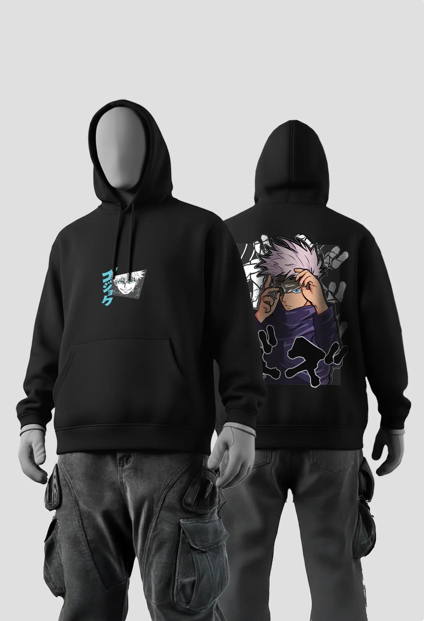 Gojo Satoru Anime Black Hoodies Gojo Satoru Anime Black Hoodies