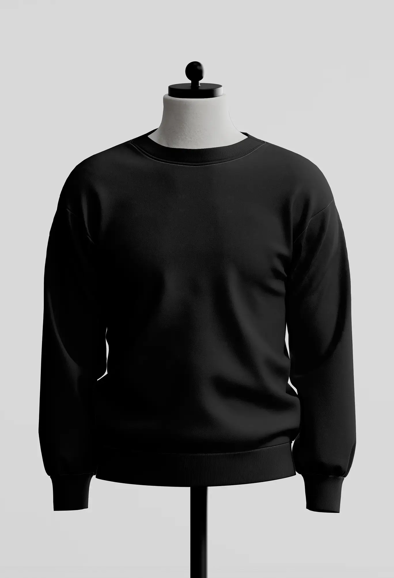Plain Black Sweatshirt front Anime Graphic Sweatshirt - Image 1