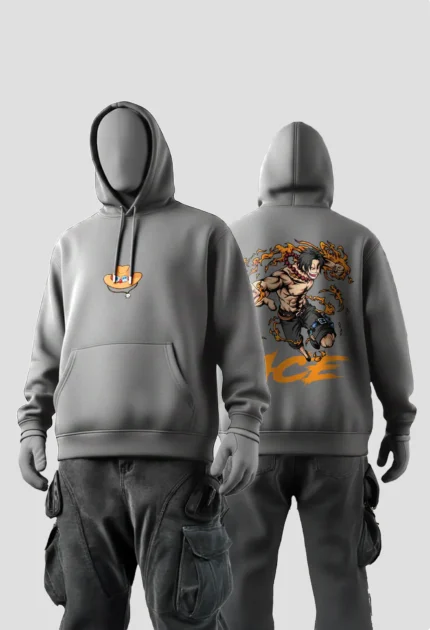 Portgas D. Ace One Piece Hoodies grey